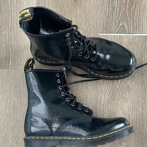 Dr. Martens 1460 Distressed leather Shiny Black Lace-Up Boots